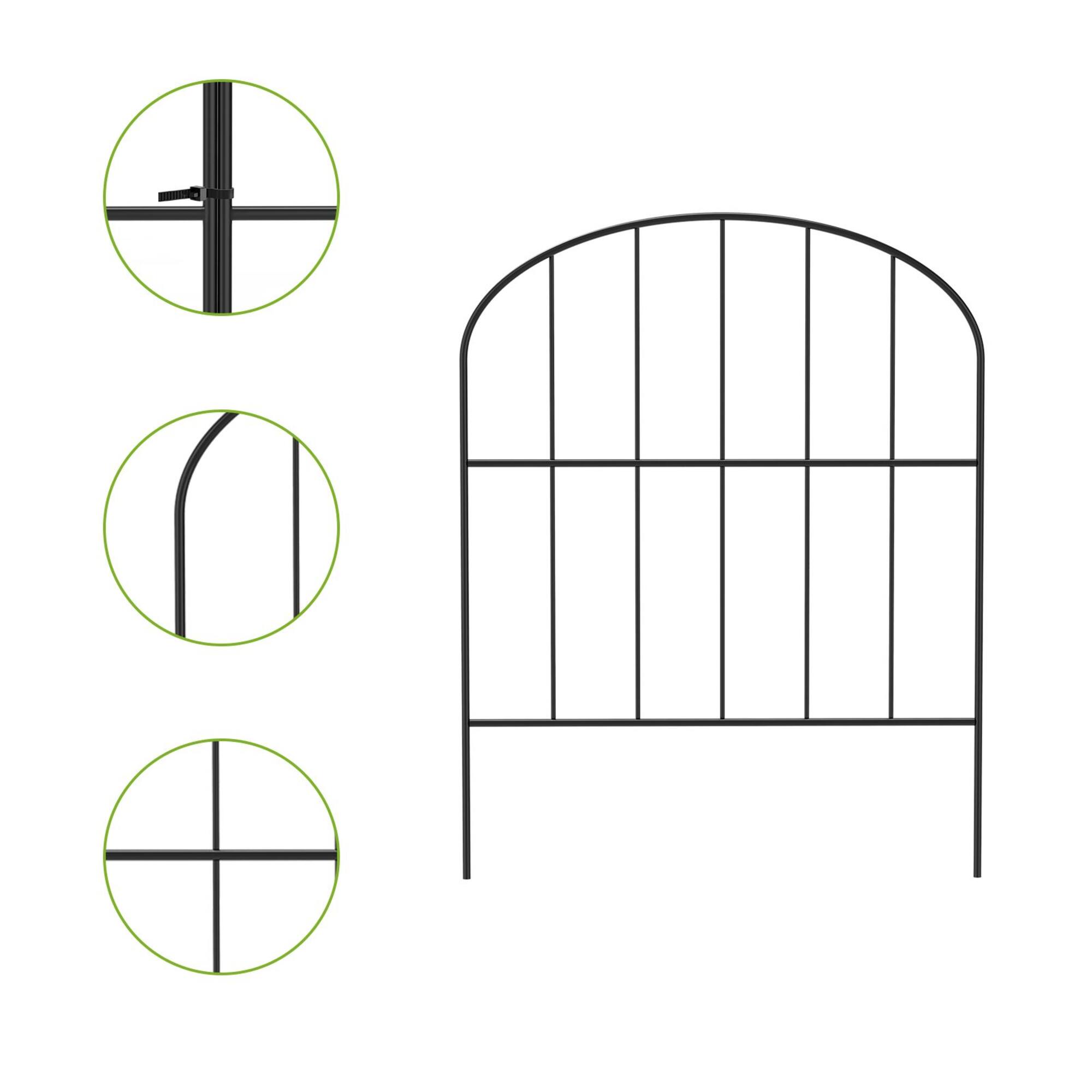 NEX 10.5ft. Black Decorative Arch Garden Fence